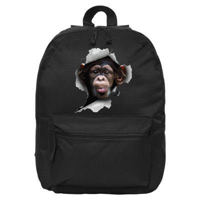 Funny Chimp, Funny Monkey, Monkey Lover 16 in Basic Backpack