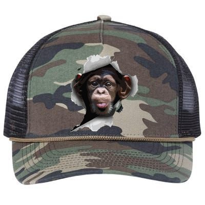 Funny Chimp, Funny Monkey, Monkey Lover Retro Rope Trucker Hat Cap