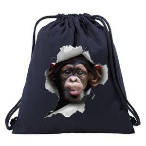 Funny Chimp, Funny Monkey, Monkey Lover Drawstring Bag