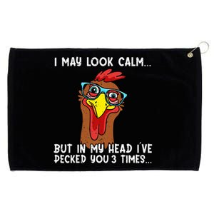 Funny Chicken Funny Farmer Chicken Mom Grommeted Golf Towel