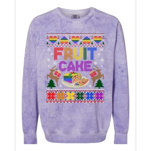 Fruit Cake Funny Ugly Christmas Lgbt Cool Gift Colorblast Crewneck Sweatshirt