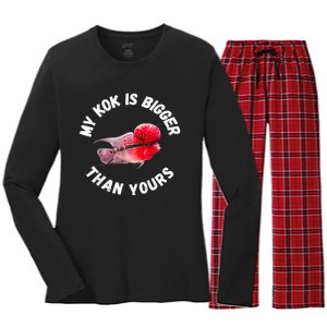 Flowerhorn Cichlid Funny Design Women's Long Sleeve Flannel Pajama Set 