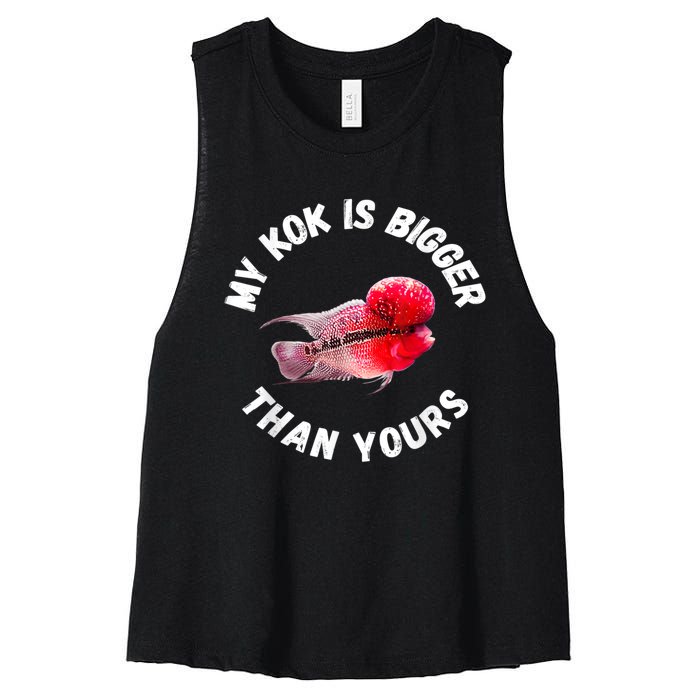 Flowerhorn Cichlid Funny Design Women's Racerback Cropped Tank