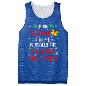 Funny Christmas Family Squad Xmas Funny Gift Being Related To Me Cute Gift Mesh Reversible Basketball Jersey Tank