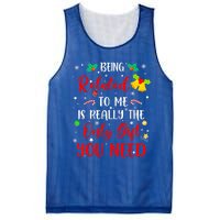 Funny Christmas Family Squad Xmas Funny Gift Being Related To Me Cute Gift Mesh Reversible Basketball Jersey Tank