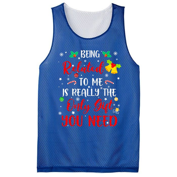 Funny Christmas Family Squad Xmas Funny Gift Being Related To Me Cute Gift Mesh Reversible Basketball Jersey Tank