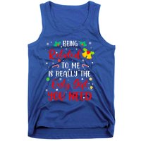 Funny Christmas Family Squad Xmas Funny Gift Being Related To Me Cute Gift Tank Top