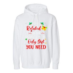 Funny Christmas Family Squad Xmas Funny Gift Being Related To Me Cute Gift Garment-Dyed Fleece Hoodie