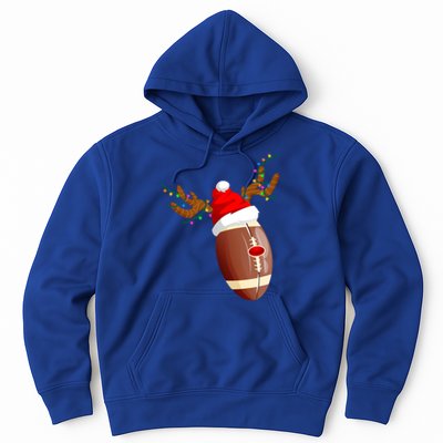 Funny Christmas Football Ball Santa Hat Reindeer Xmas Lights Gift Hoodie