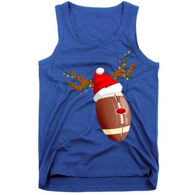 Funny Christmas Football Ball Santa Hat Reindeer Xmas Lights Gift Tank Top