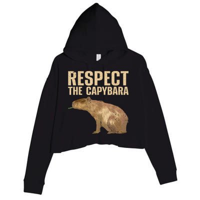 Funny Capybara For Women Cavy Rodent Capybara Lover Crop Fleece Hoodie