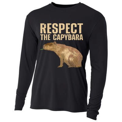 Funny Capybara For Women Cavy Rodent Capybara Lover Cooling Performance Long Sleeve Crew