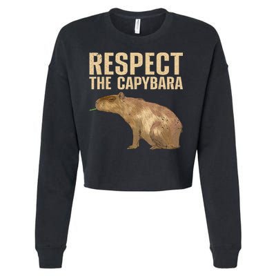 Funny Capybara For Women Cavy Rodent Capybara Lover Cropped Pullover Crew
