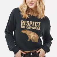 Funny Capybara For Women Cavy Rodent Capybara Lover Cropped Pullover Crew