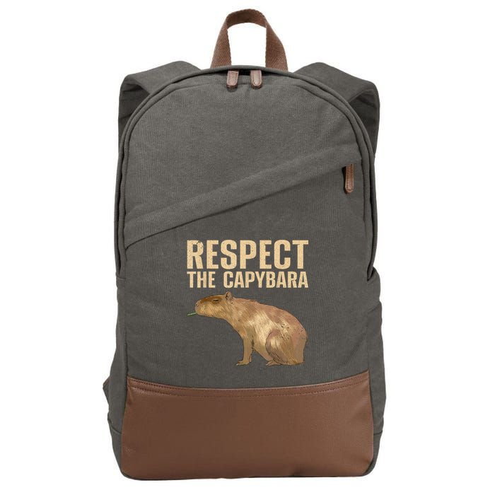 Funny Capybara For Women Cavy Rodent Capybara Lover Cotton Canvas Backpack