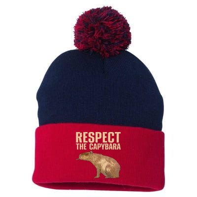 Funny Capybara For Women Cavy Rodent Capybara Lover Pom Pom 12in Knit Beanie