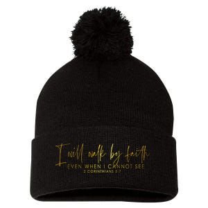 Faith Christian Pom Pom 12in Knit Beanie