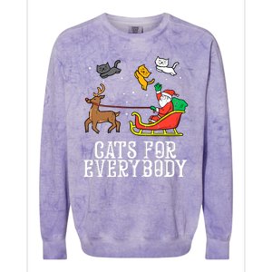 Funny Cats For Everybody Christmas Cat Funny Xmas Santa Gift Colorblast Crewneck Sweatshirt