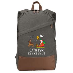 Funny Cats For Everybody Christmas Cat Funny Xmas Santa Gift Cotton Canvas Backpack