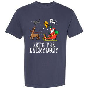 Funny Cats For Everybody Christmas Cat Funny Xmas Santa Gift Garment-Dyed Heavyweight T-Shirt