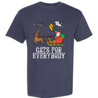 Funny Cats For Everybody Christmas Cat Funny Xmas Santa Gift Garment-Dyed Heavyweight T-Shirt