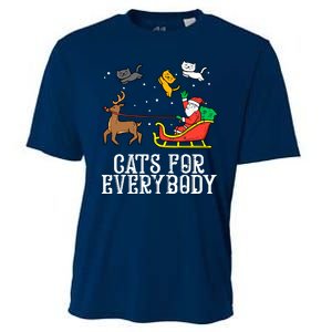 Funny Cats For Everybody Christmas Cat Funny Xmas Santa Gift Cooling Performance Crew T-Shirt