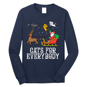 Funny Cats For Everybody Christmas Cat Funny Xmas Santa Gift Long Sleeve Shirt