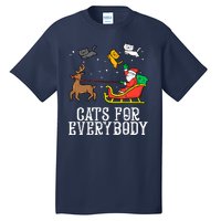 Funny Cats For Everybody Christmas Cat Funny Xmas Santa Gift Tall T-Shirt