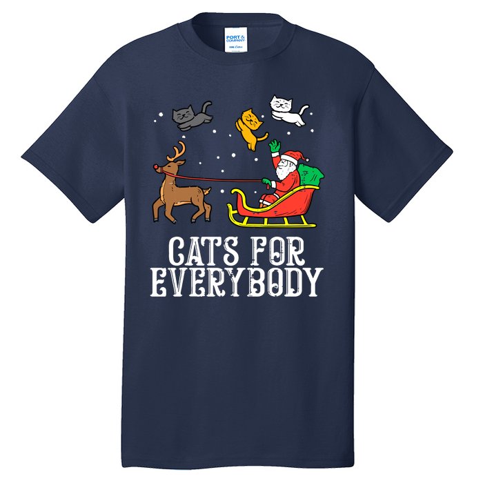 Funny Cats For Everybody Christmas Cat Funny Xmas Santa Gift Tall T-Shirt