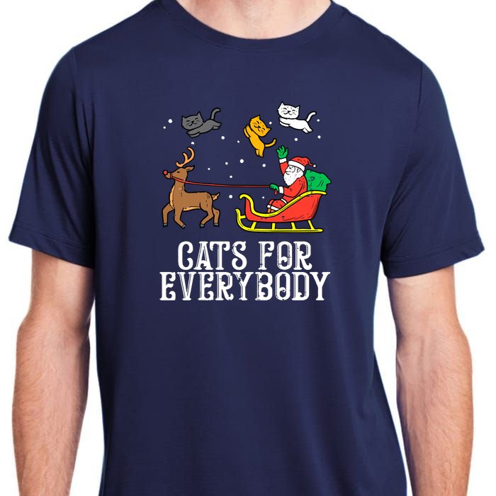 Funny Cats For Everybody Christmas Cat Funny Xmas Santa Gift Adult ChromaSoft Performance T-Shirt