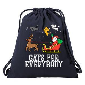 Funny Cats For Everybody Christmas Cat Funny Xmas Santa Gift Drawstring Bag