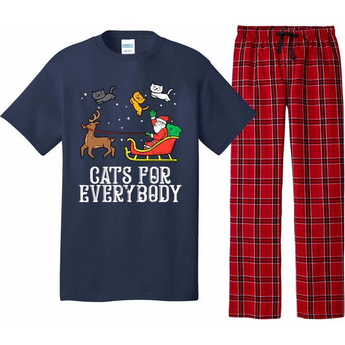 Funny Cats For Everybody Christmas Cat Funny Xmas Santa Gift Pajama Set