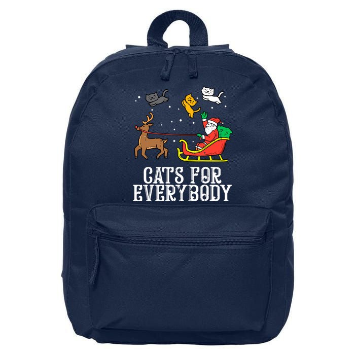 Funny Cats For Everybody Christmas Cat Funny Xmas Santa Gift 16 in Basic Backpack