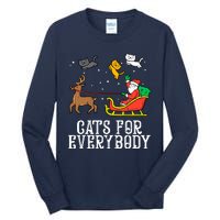 Funny Cats For Everybody Christmas Cat Funny Xmas Santa Gift Tall Long Sleeve T-Shirt