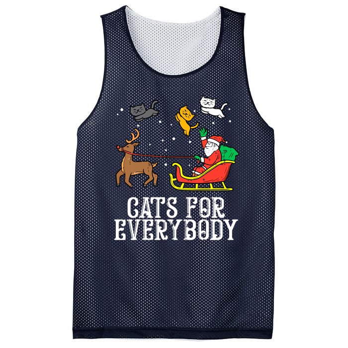 Funny Cats For Everybody Christmas Cat Funny Xmas Santa Gift Mesh Reversible Basketball Jersey Tank