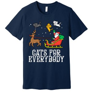 Funny Cats For Everybody Christmas Cat Funny Xmas Santa Gift Premium T-Shirt