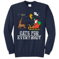 Funny Cats For Everybody Christmas Cat Funny Xmas Santa Gift Tall Sweatshirt