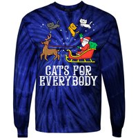 Funny Cats For Everybody Christmas Cat Funny Xmas Santa Gift Tie-Dye Long Sleeve Shirt