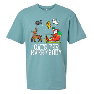 Funny Cats For Everybody Christmas Cat Funny Xmas Santa Gift Sueded Cloud Jersey T-Shirt