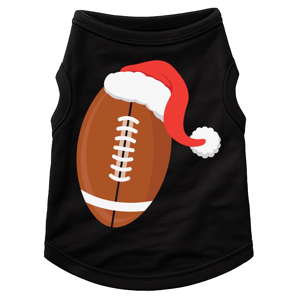 Football Christmas Funny Santa Hat Xmas Sports Holiday Doggie Tank