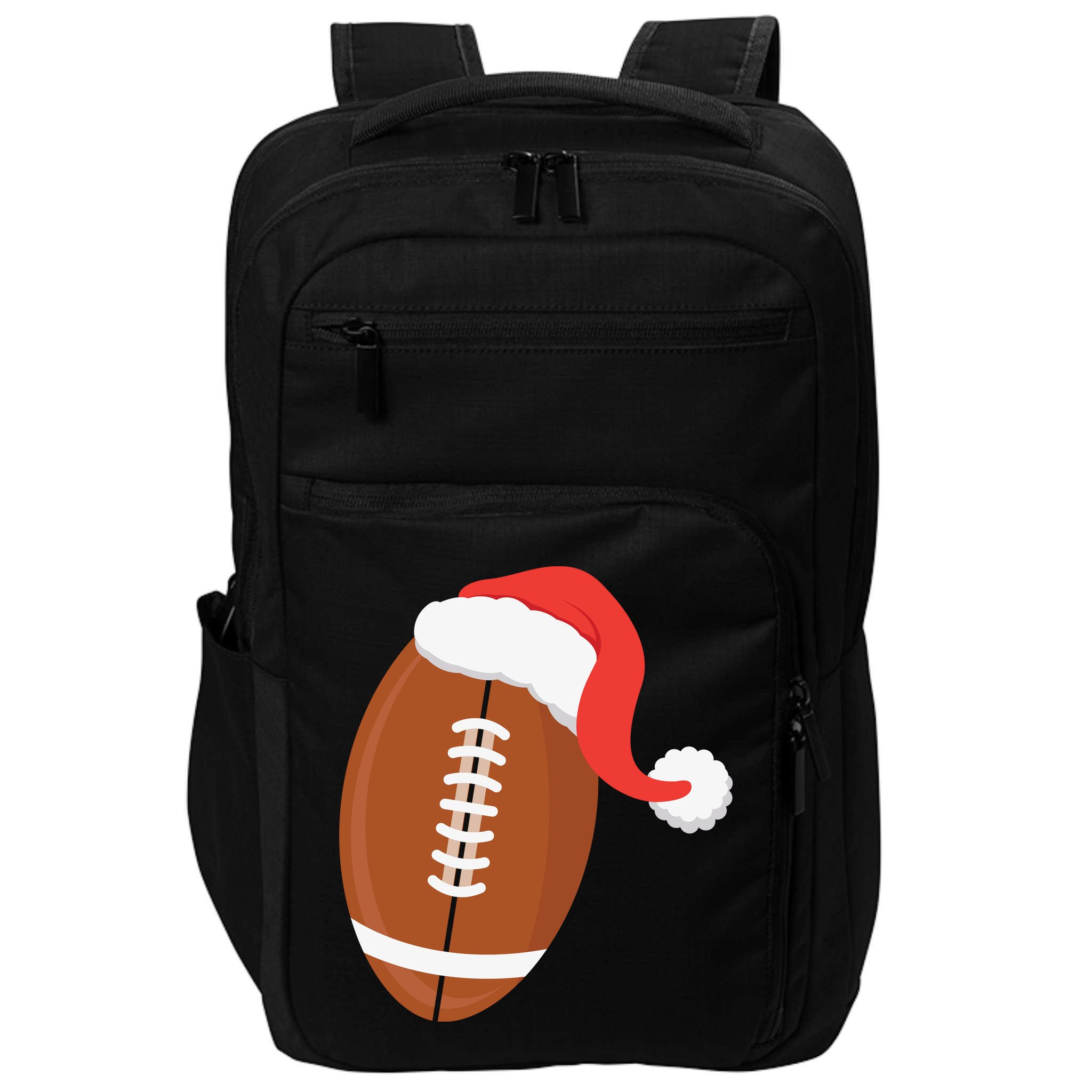Football Christmas Funny Santa Hat Xmas Sports Holiday Impact Tech Backpack