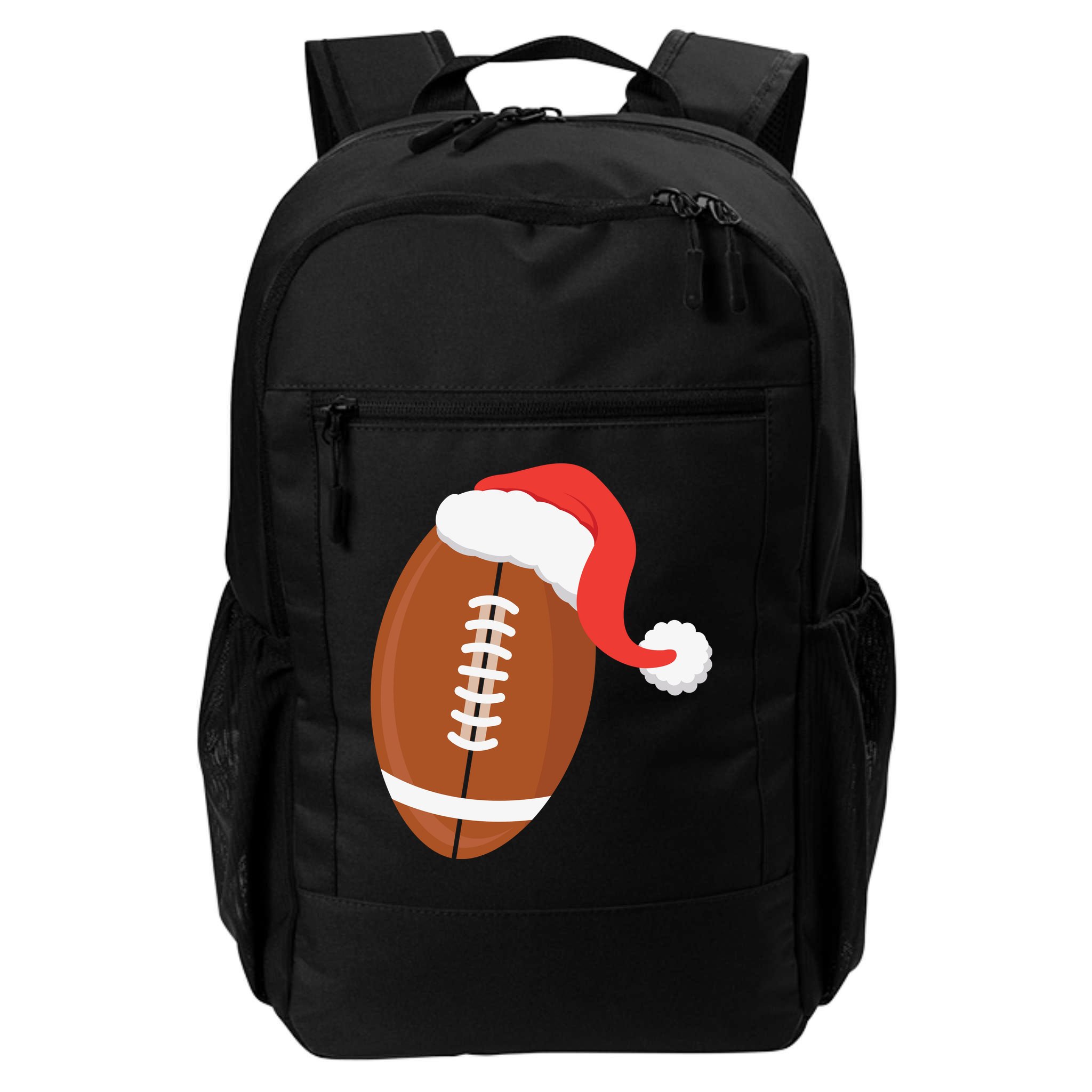 Football Christmas Funny Santa Hat Xmas Sports Holiday Backpack