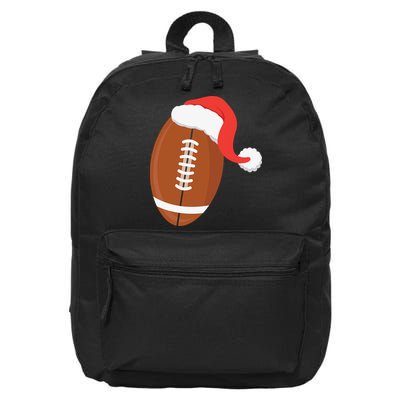 Football Christmas Funny Santa Hat Xmas Sports Holiday 16 in Basic Backpack