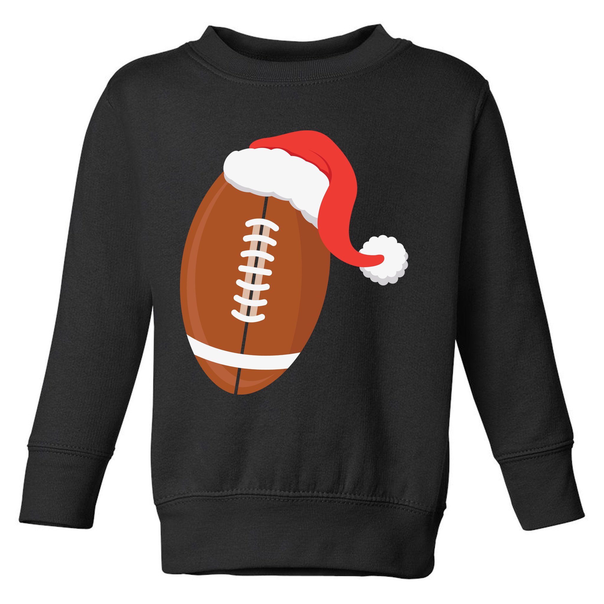 Football Christmas Funny Santa Hat Xmas Sports Holiday Toddler Sweatshirt