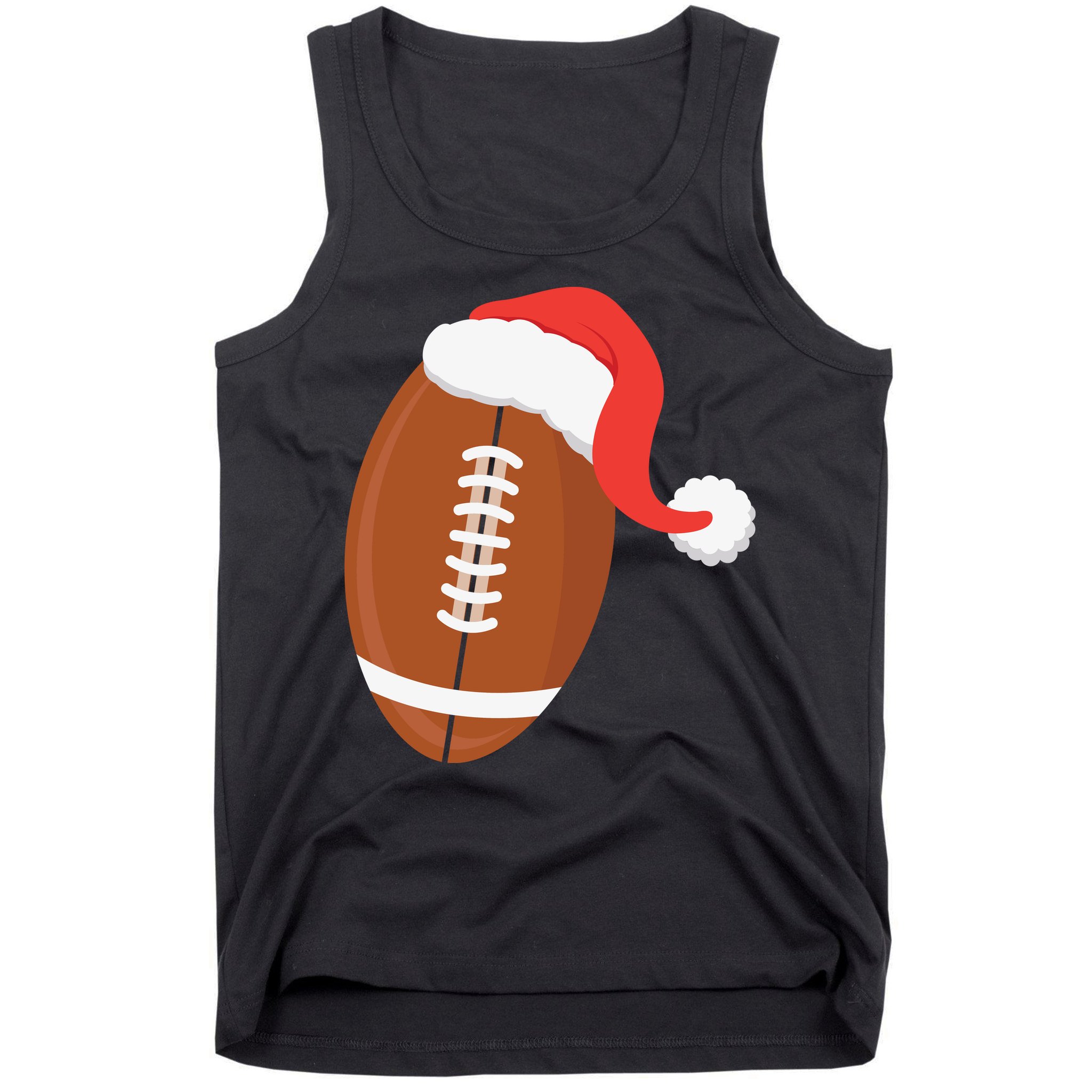 Football Christmas Funny Santa Hat Xmas Sports Holiday Tank Top