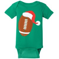 Football Christmas Funny Santa Hat Xmas Sports Holiday Baby Bodysuit