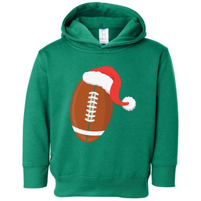 Football Christmas Funny Santa Hat Xmas Sports Holiday Toddler Hoodie