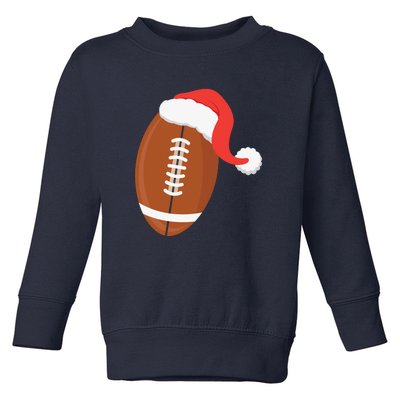 Football Christmas Funny Santa Hat Xmas Sports Holiday Toddler Sweatshirt