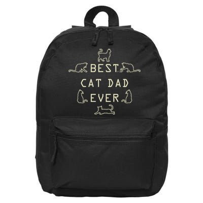 Feline Cat Father Kitty Dad Fathers Day Meow 16 in Basic Backpack