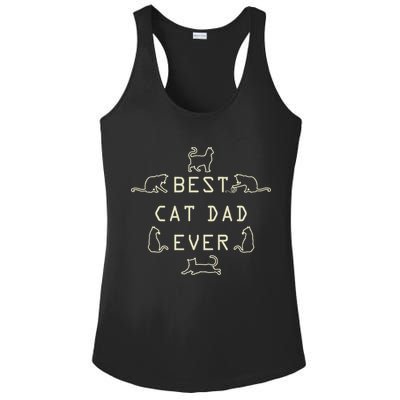 Feline Cat Father Kitty Dad Fathers Day Meow Ladies PosiCharge Competitor Racerback Tank